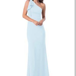 AZAZIE RINNA
A-Line One Shoulder Stretch Crepe Floor-Length Dress Sky Blue